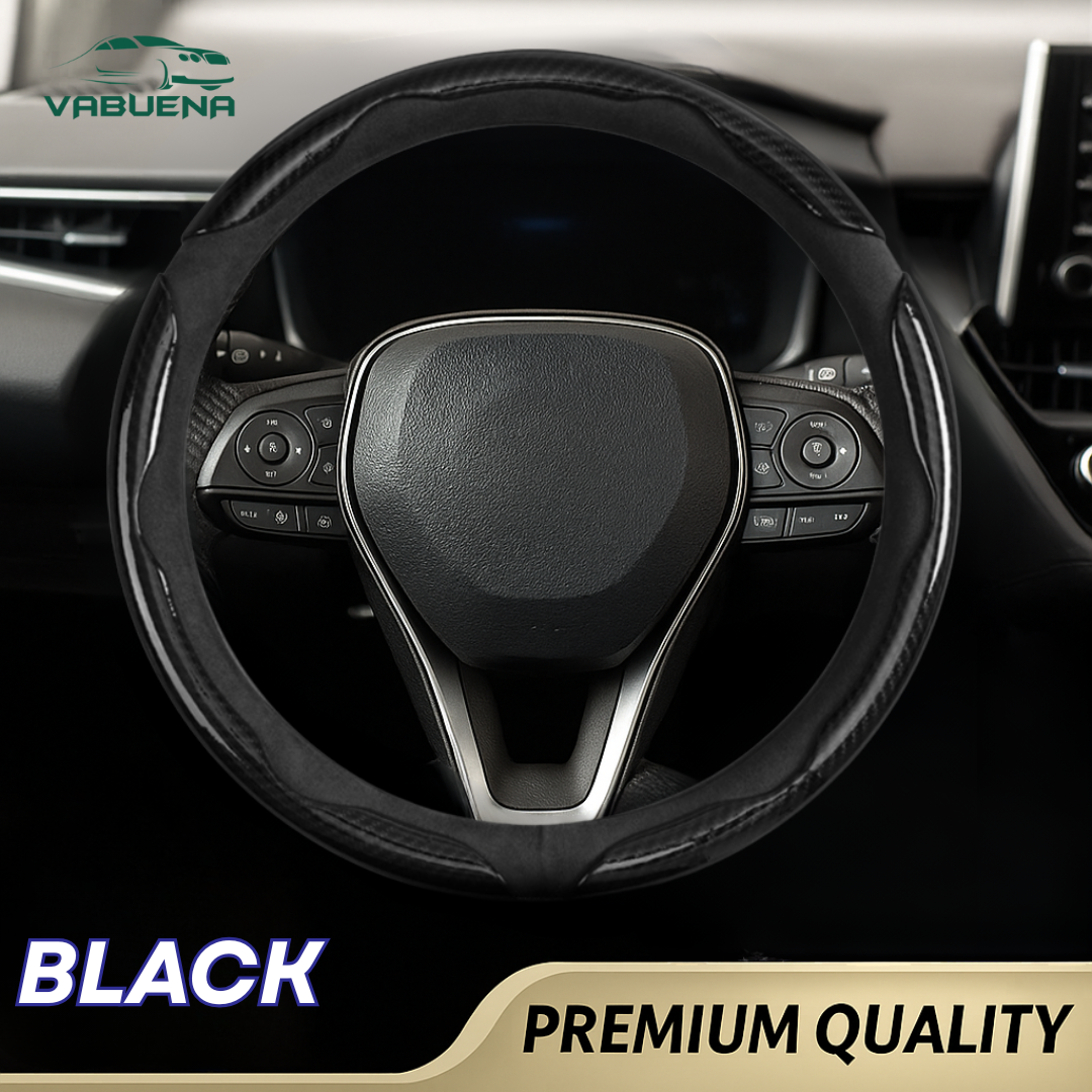 Samoz Shield - Universal Fit Anti-Slip Carbon Fiber Silicone Steering Wheel Cover