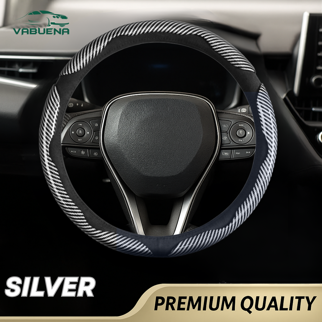Samoz Shield - Universal Fit Anti-Slip Carbon Fiber Silicone Steering Wheel Cover