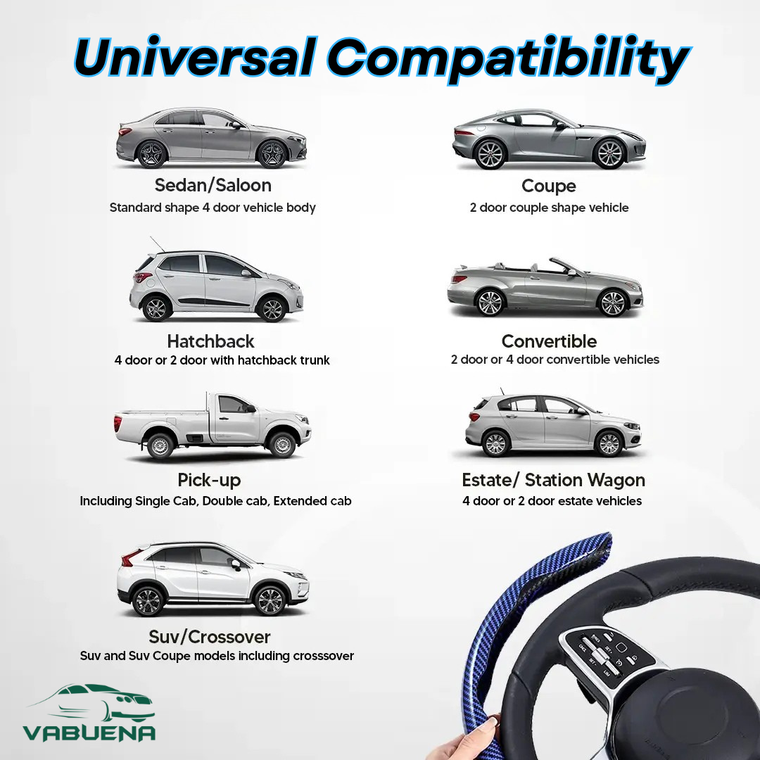 Samoz Shield - Universal Fit Anti-Slip Carbon Fiber Silicone Steering Wheel Cover