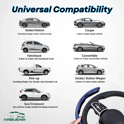 Samoz Shield - Universal Fit Anti-Slip Carbon Fiber Silicone Steering Wheel Cover