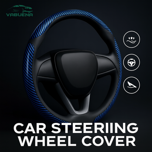 Samoz Shield - Universal Fit Anti-Slip Carbon Fiber Silicone Steering Wheel Cover