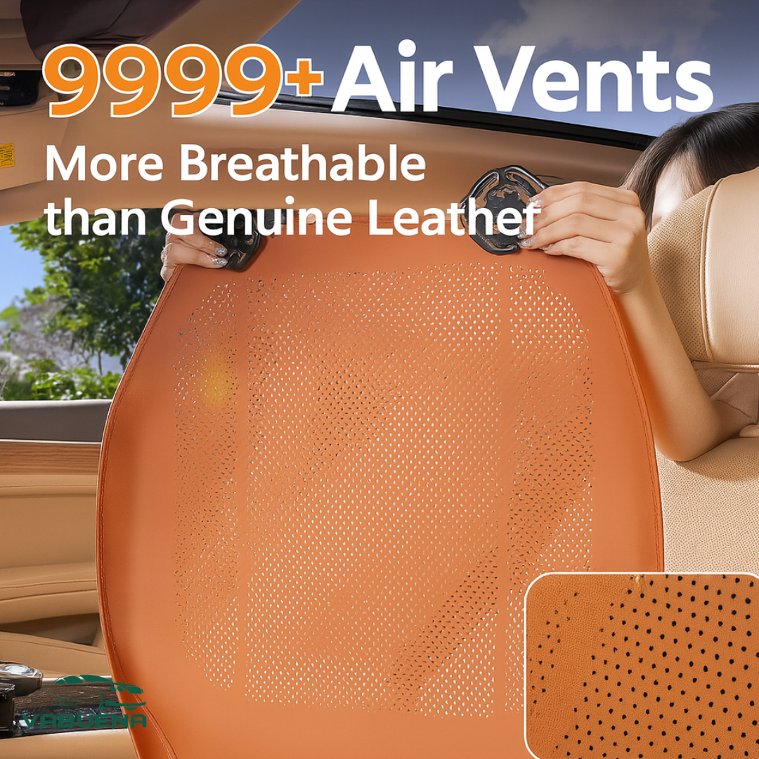 AirLux Seat Cover - Universal All-Season Ventilated Leather – Breathable Comfort Seat Cover