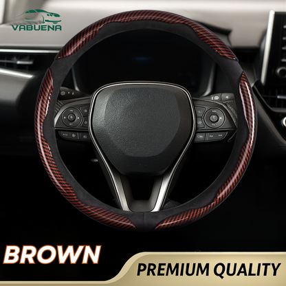 Samoz Shield - Universal Fit Anti-Slip Carbon Fiber Silicone Steering Wheel Cover